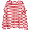 Red stripe top - Рубашки - короткие - 