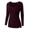 Regna X Women's Crewneck Long Sleeve Soft & Stretch Cotton Blend Top (S-3X, We Have Plue Sizes) - 半袖シャツ・ブラウス - $12.99  ~ ¥1,462