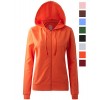 Regna X Women's Round Neck Long Sleeve Full Zip-Up Hoodie With Drawstrings (16 Various Colors, S-3X) - Shirts - $25.99 