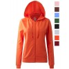 Regna X Women's Round Neck Long Sleeve Full Zip-Up Hoodie With Drawstrings (16 Various Colors, S-3X) - 半袖シャツ・ブラウス - $25.99  ~ ¥2,925