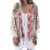 Relipop Women's Sheer Chiffon Blouse Loose Tops Kimono Floral Print Cardigan - Kleider - $13.99  ~ 12.02€