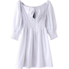 Retro Square Puff Sleeve Sleeve Pleated - Dresses - $29.99 
