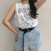 Retro angel print vest loose bf wind ins wear sleeveless T-shirt top - Camisa - curtas - $27.99  ~ 24.04€