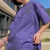 Retro dark blue t-shirt female short sleeve ins tide net red loose print bf styl - Srajce - kratke - $27.99  ~ 24.04€