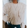 Retro girl lace ruffled round neck pullo - Cardigan - $27.99 