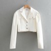 Retro lapel solid color high waist long - Jaquetas e casacos - $35.99  ~ 30.91€