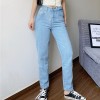 Retro loose wild high-rise washed tapered light jeans women's feet pants trouser - Jeans - $28.99 