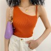 Retro personality camisole female fashion slim slim irregular shoulder knit vest - 半袖シャツ・ブラウス - $25.99  ~ ¥2,925