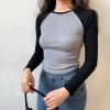 Retro raglan sleeve t-shirt women's high - T恤 - $26.99  ~ ¥180.84