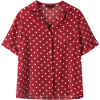 Retro red wave short-sleeved shirt - Belt - $28.99 