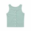 Retro sexy U-neck single-breasted elastic slim slimming vest - Shirts - $17.99 
