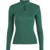 Retro small turtleneck buttoned long-sle - Pullovers - $25.99 