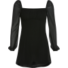 Retro square neck dress pleated chiffon - Dresses - $27.99 