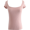 Retro square neck short sleeve thread T- - Srajce - kratke - $19.99  ~ 17.17€
