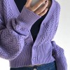 Retro wild twist big V-neck short waist long-sleeved knitted button cardigan jac - Cárdigan - $32.99  ~ 28.33€