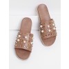 Rhinestone & Faux Pearl Design Flatform Sandals - Sandały - $35.00  ~ 30.06€
