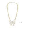 Rhinestone Butterfly Necklace with Stud Earrings - イヤリング - $6.99  ~ ¥787