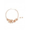 Rhinestone Flower Necklace with Stud Earrings - Naušnice - $9.99  ~ 63,46kn