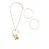 Rhinestone Heart Charm Necklace and Hoop Earrings - Серьги - $6.99  ~ 6.00€