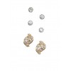 Rhinestone Leaf and Stud Earrings - Uhani - $3.99  ~ 3.43€