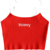 Ribbed Cropped Honey Embroidered Tank To - Tanks - $9.99  ~ ¥66.94