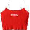 Ribbed Cropped Honey Embroidered Tank To - Tanks - $9.99  ~ ¥1,124