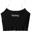 Ribbed Cropped Honey Embroidered Tank To - Tanks - $9.99 