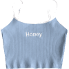 Ribbed Cropped Honey Embroidered Tank To - Tanks - $9.99  ~ £7.59