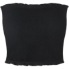 Ribbed Flounced Tube Top - Black - Camisas sin mangas - $9.99  ~ 8.58€