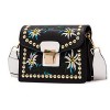Rivet Crossbody Bags for Women Flower Embroidery Style Shoulder Bag Cross Body Purse - Hand bag - $13.99 