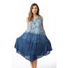 Riviera Sun Ombre Tie Dye Summer Dress with Floral Painted Design - ワンピース・ドレス - $24.99  ~ ¥2,813