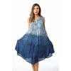 Riviera Sun Ombre Tie Dye Summer Dress with Floral Painted Design - Obleke - $24.99  ~ 21.46€