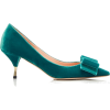 Rochas Velvet Kitten Heel Bow Pump - Classic shoes & Pumps - $546.00  ~ £414.97