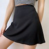 Roman Cloth Covering Belly Thinly Black Skirt Women Xia Gao Waist A-line Skirt - Skirts - $27.99 