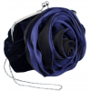 Romantic Rosette Rose Evening Handbag, Clasp Purse Clutch w/Hidden Chain Navy - Hand bag - $31.99 
