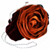 Romantic Rosette Rose Evening Handbag, Clasp Purse Clutch w/Hidden Chain Red - Hand bag - $31.99 