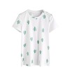 Romwe Women's Casual Tunic Top Plant Logo Allover Cartoon Cacti Cactus Graphic Print Tee Shirt - T恤 - $19.99  ~ ¥133.94