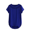 Romwe Women's Scalloped Hem Curved Stretchy Short Sleeve Blouse T-Shirt Top - T-shirts - $14.99 