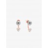Rose Gold-Tone Crystal/glass Pearl Earrings - Earrings - $75.00 