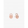 Rose Gold-Tone Logo Lock Stud Earrings - Earrings - $65.00  ~ £49.40