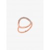 Rose Gold-Tone Pave Ring - Rings - $65.00 