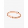 Rose Gold-Tone Ribbed Hinge Bracelet - Bracelets - $115.00 