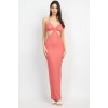 Rose Cutout Back Slit V-neck Maxi Dress - Vestidos - $19.80  ~ 17.01€