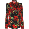 Rose-printed stretch silk shirt - Camisas manga larga - 795.00€ 