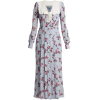 Rose-print frill-trimmed silk dress | Al - Obleke - 