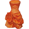Rosette Taffeta Strapless Mini Dress Prom Party Formal Gown Orange - Obleke - $50.99  ~ 43.79€