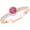Round Pink Sapphire Ring - Obroči - $509.00  ~ 437.17€