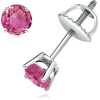 Round Pink Sapphire Studs - Earrings - $1,179.00  ~ £896.05