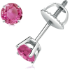 Round Pink Sapphire Studs - イヤリング - $1,179.00  ~ ¥132,694