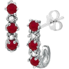 Round Ruby Hoop Earrings - Earrings - $489.00 